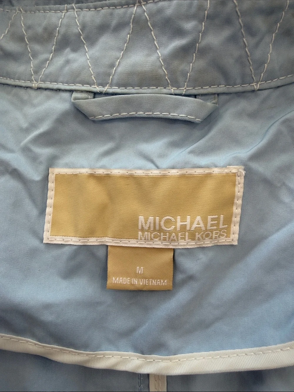 Michael Kors Light Blue Hooded Utility Jacket